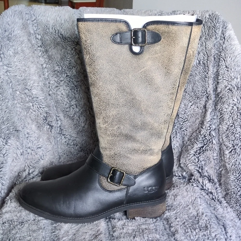Ugg Chancery leather boots Women's sz 11​​ - Picture 3 of 7